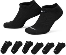 Nike Dri Fit Sock Black Everyday Plus Cushion No Show Size Large (New)