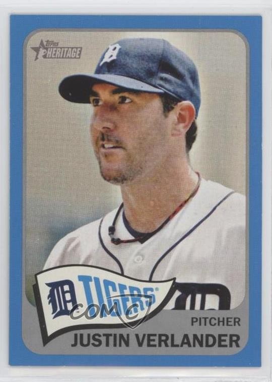 2014 Topps Heritage Blue Border Justin Verlander #430 0s55