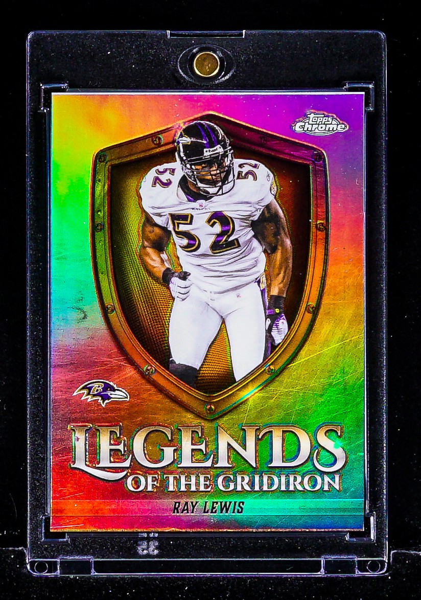 Ray Lewis RARE RAINBOW REFRACTOR LEGENDS OF THE GRIDIRON Baltimore Ravens HOF