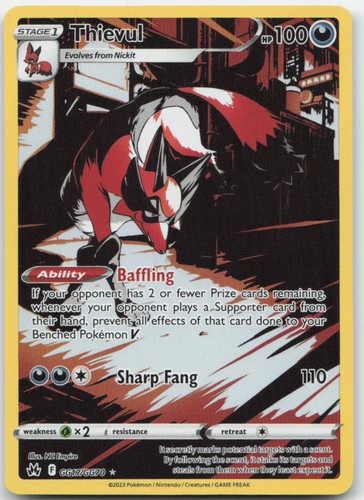 Thievul GG17/GG70 SWSH: Crown Zenith: Galarian Gallery Holofoil Pokemon TCG NM