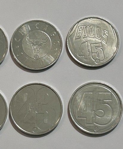 MICHAEL JORDAN 1995 UPPER DECK POG SLAMMER COIN LOT OF 6 CHICAGO BULLS - Afbeelding 2 van 8