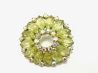 Vtg. Rhinestone Costume Jewelry Marquise Cut Stone Brooch Pin - NO RESERVE!