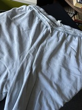 River Island Studios Light Blue 3/4 Jogging Bottoms, with Frayed Hem, Size L