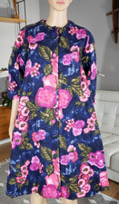 Vintage 60s Bright Floral Fifth Avenue Robes Quilted House Dress Lounge Wear