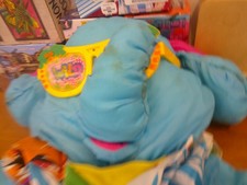 Very Rare Vintage 1987 Fisher Price Puffalump Blue Elephant Stuffed Animal Plush