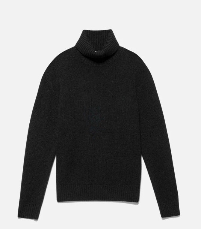 NEW Frame Cashmere Turtleneck Sweater in NOIR NWT$598 Size XS