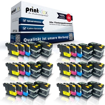 30x Kompatible Tintenpatronen für Brother MFC-J 6925DW MFC J6925DW LC12E K C M Y