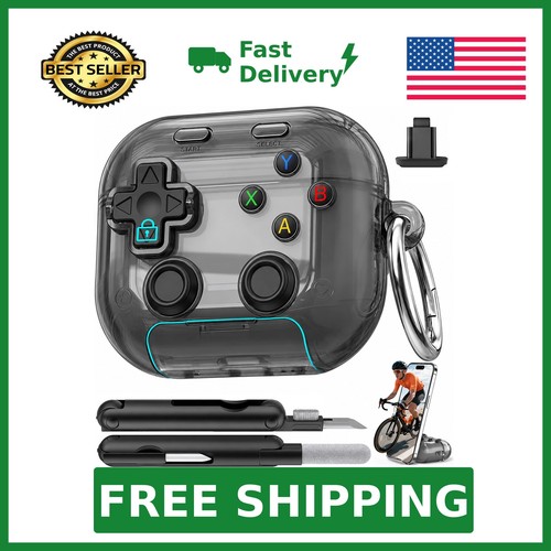 Polislime for AirPods 5/4 Case (2026/2024) with Safety Lock-Clear Black | wit...