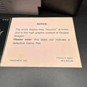 Double Dragon (NES, 1988) With Manual and Sleeve Tested & Working