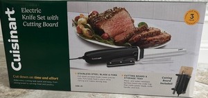 Cuisinart Electric Knife with Cutting Board, Stainless Steel/Black, CEK-41--NEW