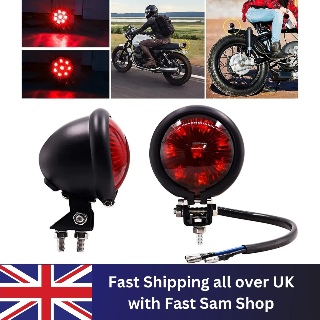 Black Motorcycle Rear Lamp LED Tail Light Brake Light Bobber Chopper Cafe Racer - View #4