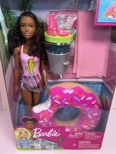 Barbie Pool Party Doll with Donut Float and Accessories- African  American 