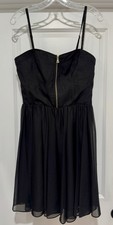NWT Guess Black Corset Look Dress with Gold Zipper & Removable Straps Size 12