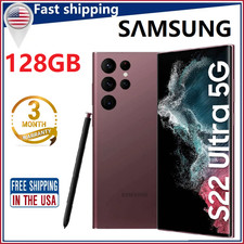 NEW SEALED Samsung Galaxy S22 Ultra 5G S908U 8 128GB Factory Unlocked Burgundy