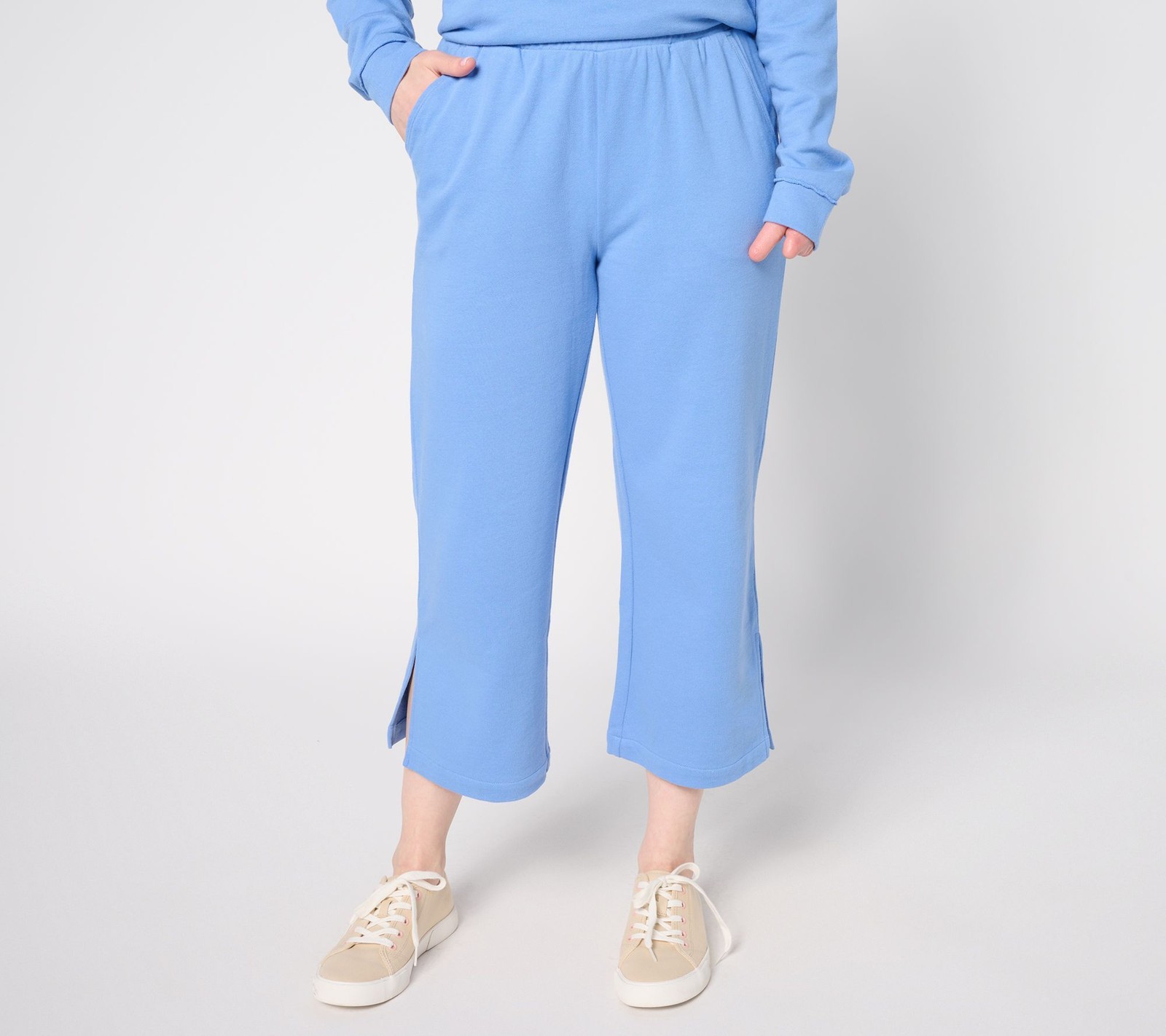 Anybody Women's Petite Pants PL French Terry with Pockets Blue A692381