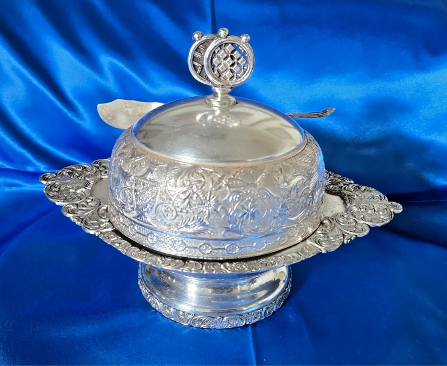 Victorian Silverplate Butter Dish Hamilton Mfg Circa 1880