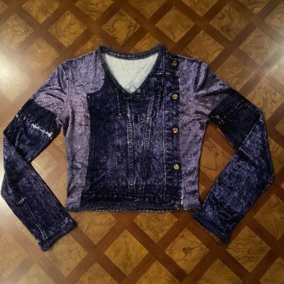 Christian Dior Y2K Vintage Crop Top 38 XS-S Purple Velvet Grunge