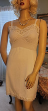 Vtg Philmaid Sz 42 White Nylon, Lace  Chiffon Full Dress Slip Gown Nightgown