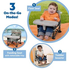 Portable Baby Booster Chair Floor Seat Compact Fold Indoor Outdoor Camo