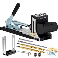 All Metal Pocket Hole Jig Kit with Quick Clamp and Dust Collection Easy Use 3...
