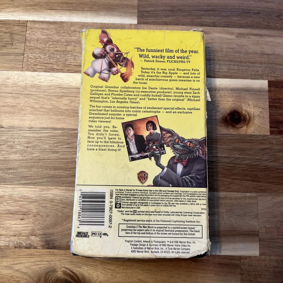 Gremlins 2 The New Batch Here They Grow Again (VHS Tape Movie 1990) PG-13 - Image 3 of 4