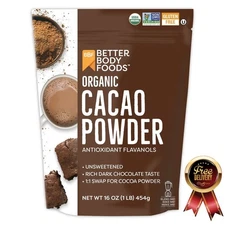 BetterBody Foods Organic Cacao Powder, Gluten-Free, 16 oz