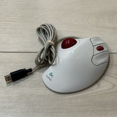 Logitech TrackMan Marble Wheel Ball USB Computer Mouse Model T-BB13 804335-0000