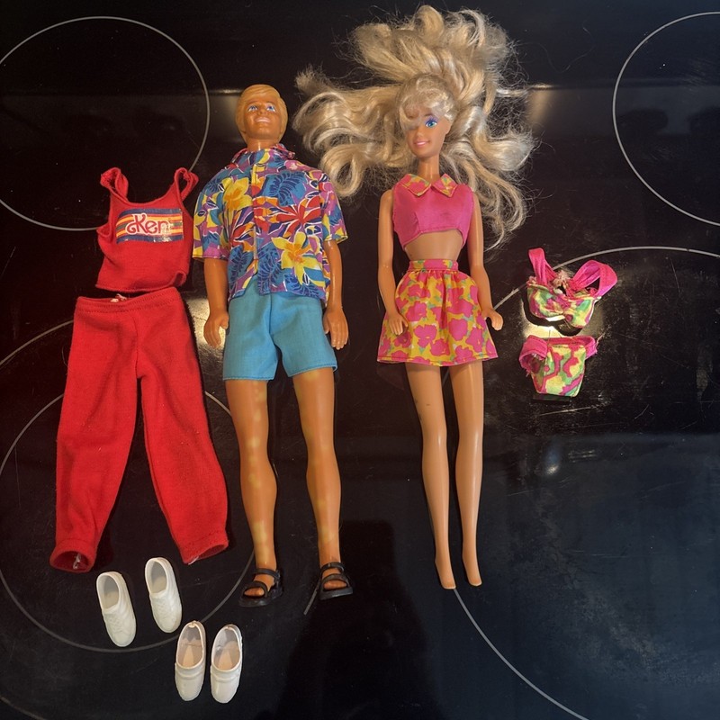 90’s California Fun Barbie  Ken Lot Outfits Shoes See Pics
