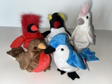 Ty Beanie Babies Retired Lot of 5 Birds - Mac, Frigid, Early, Rocket, KuKu