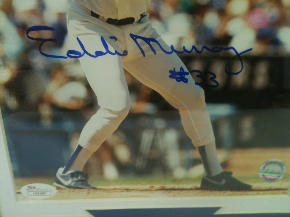 Framed Signed L.A. Dodgers Eddie Murray 8x10 Photo collage JSA COA - Image 2 of 3