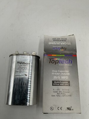TOPTECH TT-CAP-25/5/440 440V 25+5 MFD DUAL RATED Oval CAPACITOR