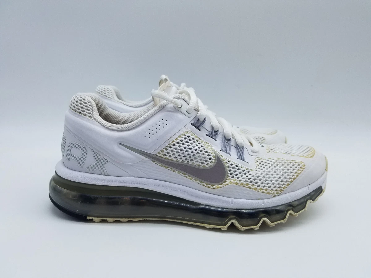 Nike Air Max 2013 Women s Size 7 Running Shoes White Silver eBay