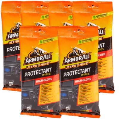 6 x Armor All Ultra Shine  Tiefenpflegetücher Glänzend 20 Stück Flachpack