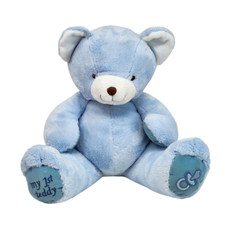 TOYS R US ANIMAL ALLEY BABY BLUE MY 1ST TEDDY BEAR STUFFED ANIMAL PLUSH PACIFIER