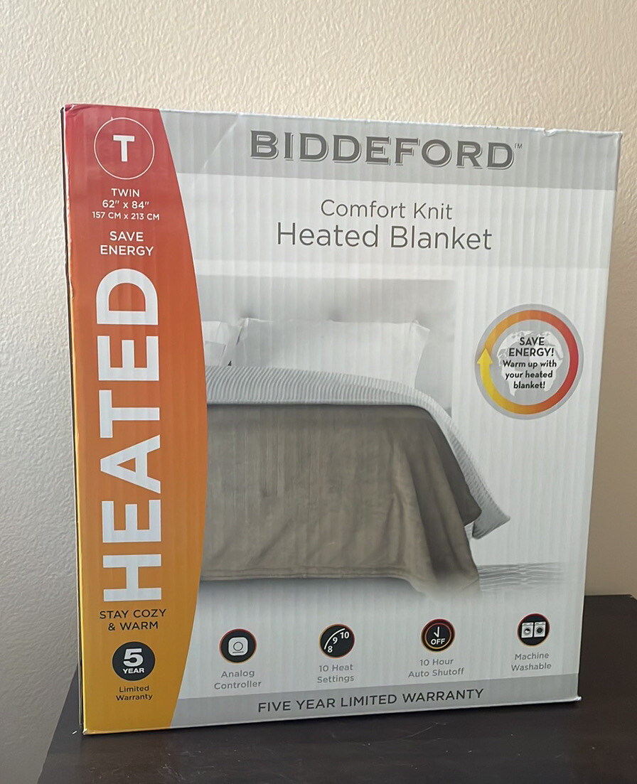 Biddeford Electric Comfort Knit Heated Blanket Twin Beige New Analog  Controller | eBay