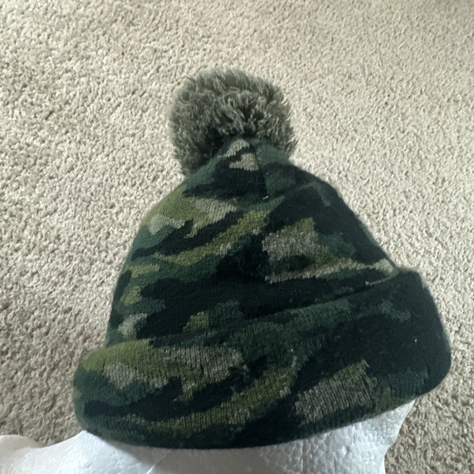 Nike Gorro Gorra Juvenil Verde Camuflaje Pom Puños Forrado Swoosh Foto 4 de 4