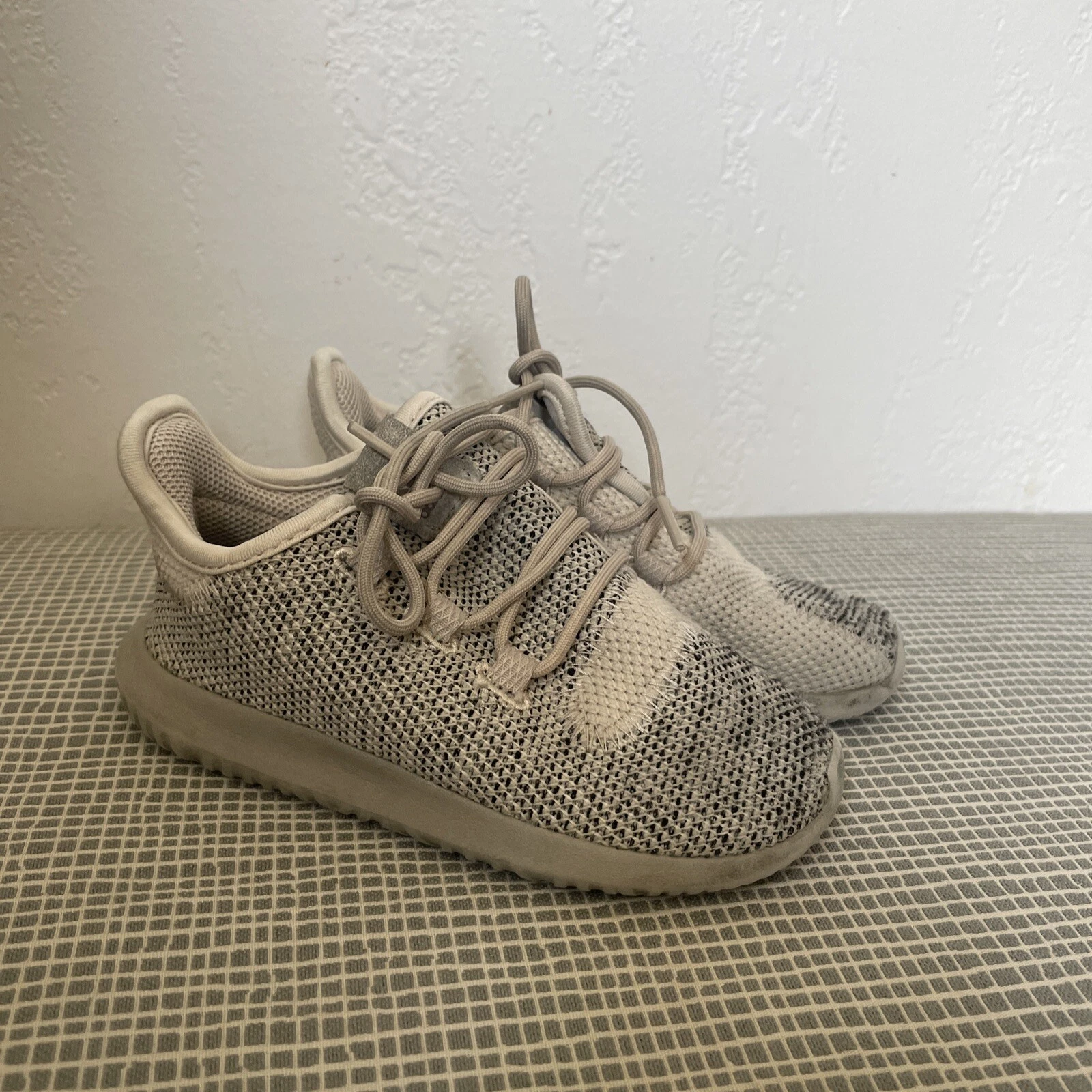 Scarpe da corsa sportive Adidas Tubular marrone beige bambino bambino 9k