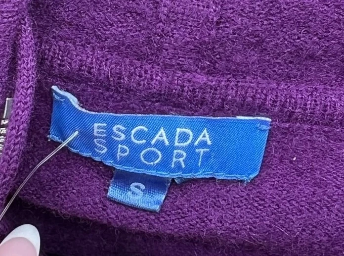Sudadera Escada Sport Púrpura, Blanca, Gris Lana Merino Cremallera Talla Pequeña Foto 4 de 4