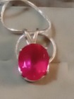 EARTHMINED CERTIFIED GEM TESTED HEATED PINK SAPPHIRE 8.47 CT 925S. PENDANT&CHAIN — photo 2