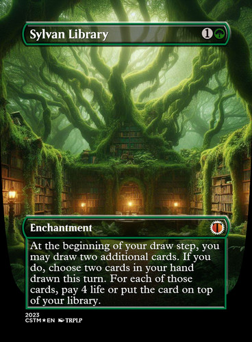 Sylvan Library - Custom Art Playtest card for MTG - Commander