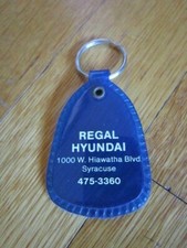 Syracuse NY Key Ring Regal Hyundai Keychain Vtg Car Dealer BLUE FREE SHIP