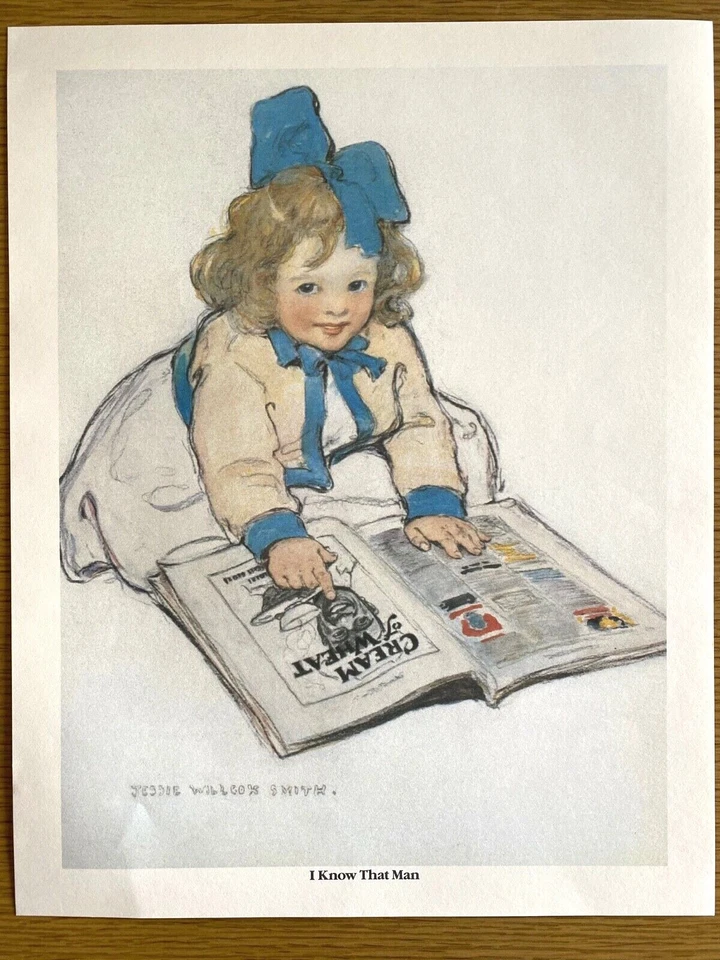 CREAM OF WHEAT Nabisco Art Gallery Print "I KNOW THAT MAN" Jessie Willcox Smith - Image 2 of 4