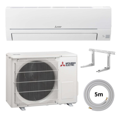 Mitsubishi Basic Split Klimaanlage 2,5 kW A++/A+ R32 Montage-Komplett-Set 21dB