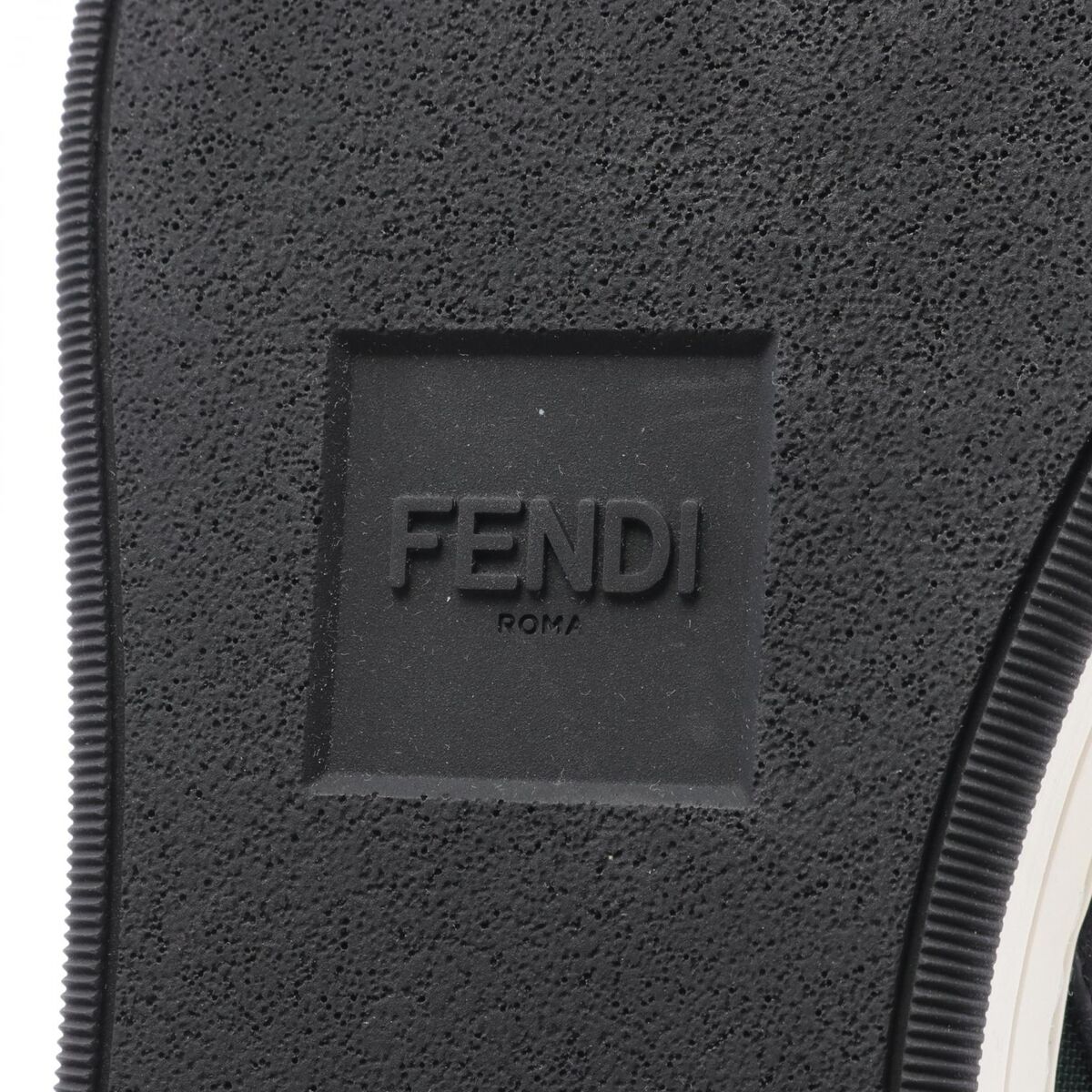 FENDI Sneakers shoes 7E1172 leather Fabric Black Green Used FENDI Sneakers shoes 7E1172 leather Fabric Black Green Used