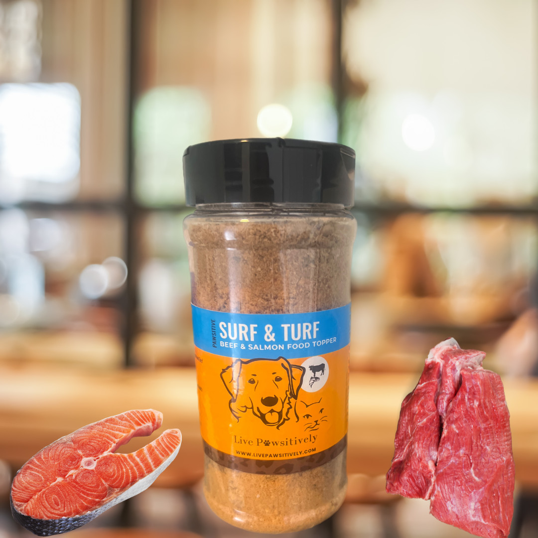 Food Topper Salmon & Beef Liver( for cats & Dogs) 6oz, Made in USA,