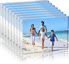8 Pack Acrylic Picture Photo Frame Magnetic 4x6 Clear Free standing  4x6“