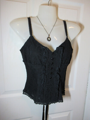 Blacklist  Lip Service Lace Crochet Corset Lacing Witchy Goth Rare Top Bustier
