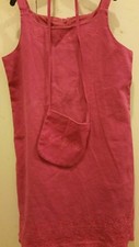 Victoria Rose designer Girls linen/cotton dress 5 and matching bag