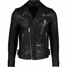 Image of DIESEL Gibson Lamb Leather Jacket Size XL ( fits L) RRP £750