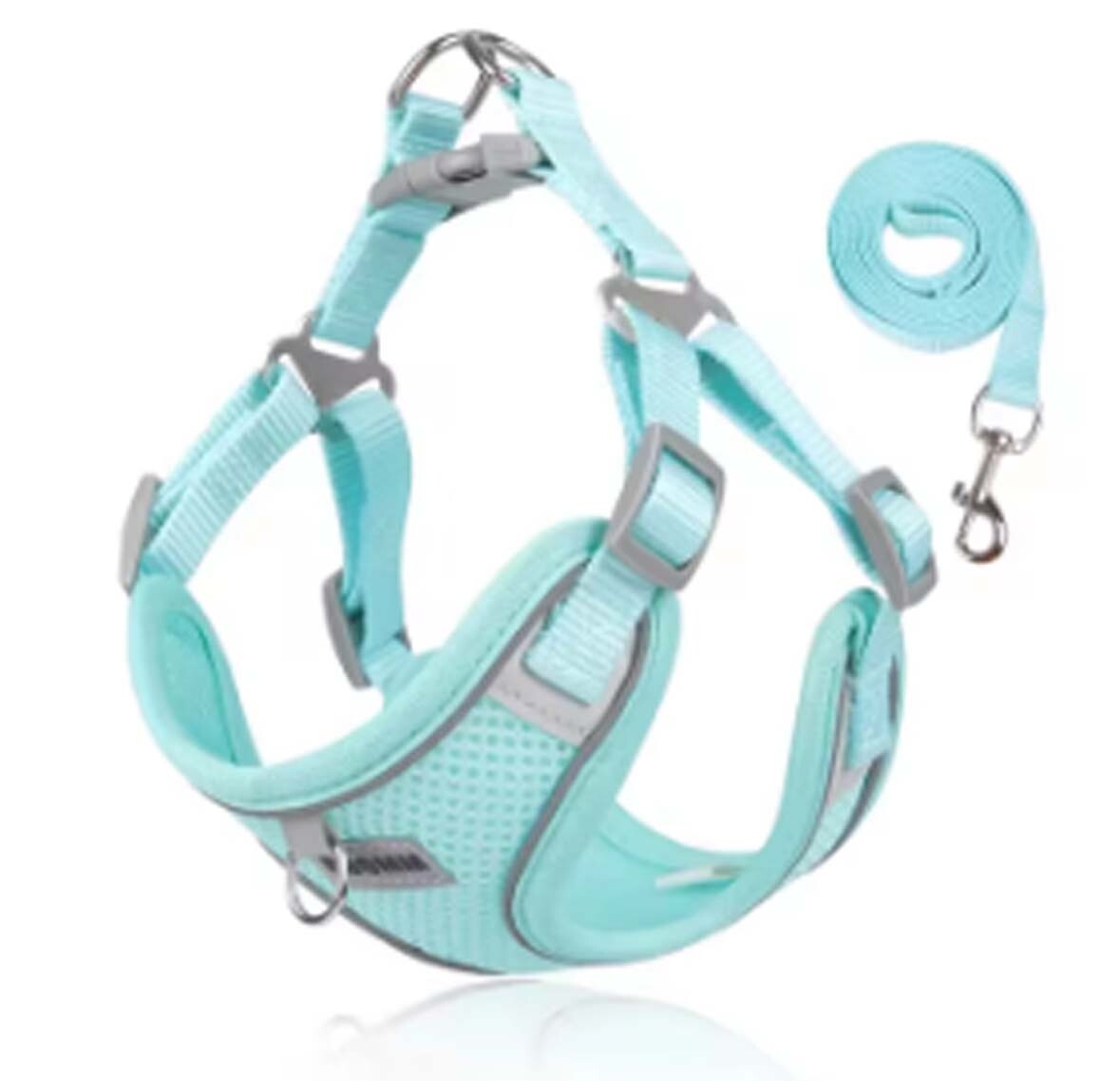 Rhinestone Dog Harness and Leash Set Soft Suede Leather for Small